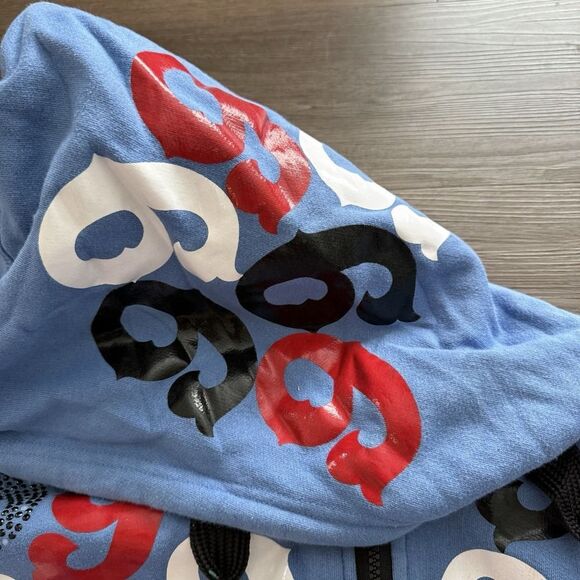 Gino Green Global Mens 3XL Hoodie Sweatshirt Zip Sweater Blue 9 Skater Y2K - Picture 8 of 10